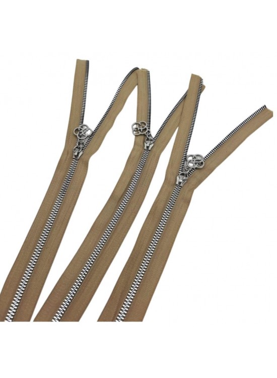 Çanta Aksesuar Başlıklı Fermuar Set 30 Cm Gümüş Metal Bej 3 Adet