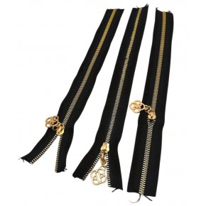 Çanta Aksesuar Başlıklı Fermuar Set 30 Cm Light Gold Metal Siyah 3 Adet