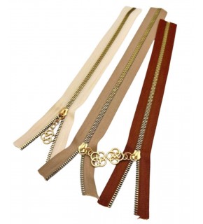 Çanta Aksesuar Başlıklı Fermuar Set 30 Cm Light Gold Metal (Taba, Krem, Bej)