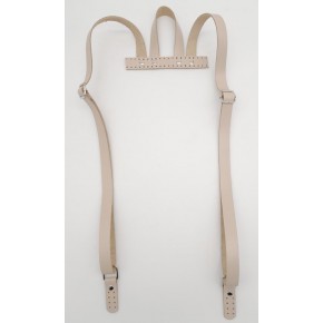 Çanta Aksesuar Bej Gerçek Deri Sırt Çanta Sapı Gümüş Metalli