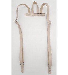 Çanta Aksesuar Bej Gerçek Deri Sırt Çanta Sapı Gümüş Metalli