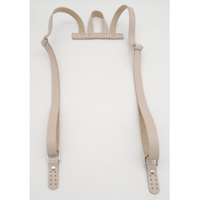 Çanta Aksesuar Bej Gerçek Deri Sırt Çanta Sapı Gümüş Metalli