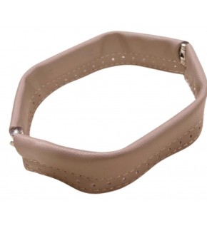 Çanta Aksesuar Bej Renk Derili Metal Çanta Ağzı 18 Cm