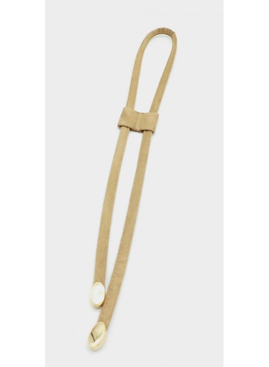 Çanta Aksesuar Bej Renk Suni Deri Nubuk Büzgü Light Gold Metalli