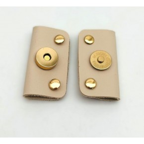 Çanta Aksesuar Bej Suni Derili Troklu Mıknatıslı Çıtçıt Light Gold Metalli
