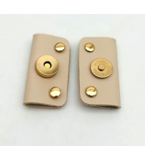 Çanta Aksesuar Bej Suni Derili Troklu Mıknatıslı Çıtçıt Light Gold Metalli