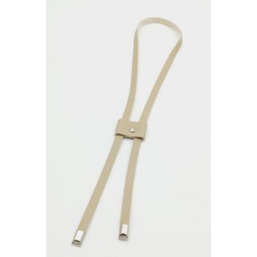 Çanta Aksesuar Bej Tek Kat Suni Deri Büzgü Gümüş Metalli