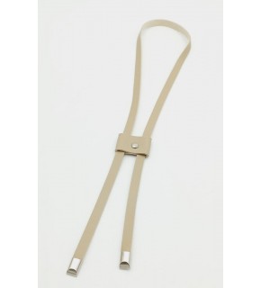 Çanta Aksesuar Bej Tek Kat Suni Deri Büzgü Gümüş Metalli