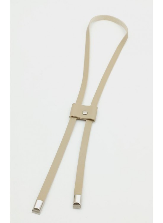 Çanta Aksesuar Bej Tek Kat Suni Deri Büzgü Gümüş Metalli