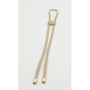 Çanta Aksesuar Bej Tek Kat Suni Deri Büzgü Light Gold Metalli