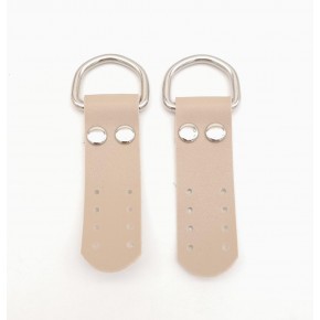 Çanta Aksesuar Bej Tek Kat Suni Deri Sapucu Böce Gümüş Metalli