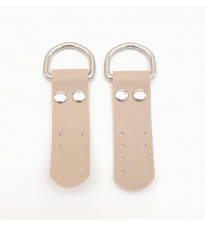 Çanta Aksesuar Bej Tek Kat Suni Deri Sapucu Böce Gümüş Metalli