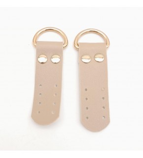 Çanta Aksesuar Bej Tek Kat Suni Deri Sapucu Böce Light Gold Metalli