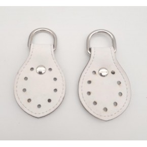 Çanta Aksesuar Beyaz Çift Kat Dikişli Suni Deri Sapucu Böce Gümüş Metalli