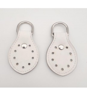 Çanta Aksesuar Beyaz Çift Kat Dikişli Suni Deri Sapucu Böce Gümüş Metalli