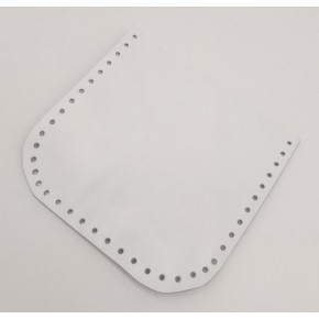 Çanta Aksesuar Beyaz Gerçek Deri 12x12 cm Oval Kenar Cep