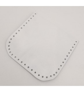 Çanta Aksesuar Beyaz Gerçek Deri 12x12 cm Oval Kenar Cep