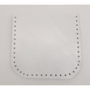 Çanta Aksesuar Beyaz Gerçek Deri 12x12 cm Oval Kenar Cep