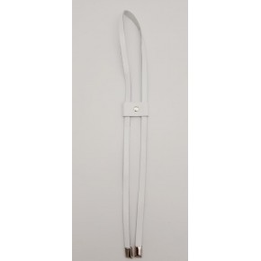 Çanta Aksesuar Beyaz Gerçek Deri Büzgü Gümüş Metalli