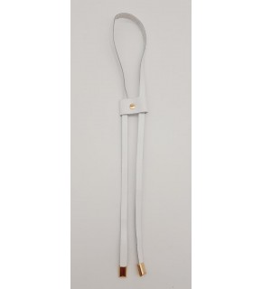 Çanta Aksesuar Beyaz Gerçek Deri Büzgü Light Gold Metalli