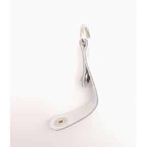 Çanta Aksesuar Beyaz Gerçek Deri Çıtçıtlı Sapucu Böce Gümüş Metalli 1 Adet