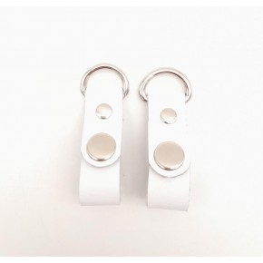 Çanta Aksesuar Beyaz Gerçek Deri Çıtçıtlı Sapucu Böce Gümüş Metalli