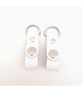 Çanta Aksesuar Beyaz Gerçek Deri Çıtçıtlı Sapucu Böce Gümüş Metalli