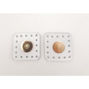 Çanta Aksesuar Beyaz Gerçek Derili Kare Mıknatıslı Çıtçıt Light Gold Metalli