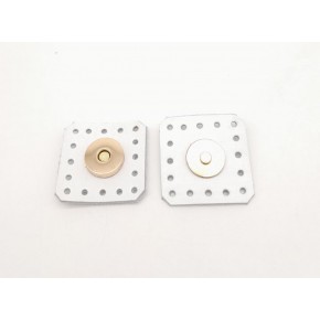Çanta Aksesuar Beyaz Gerçek Derili Kare Mıknatıslı Çıtçıt Light Gold Metalli
