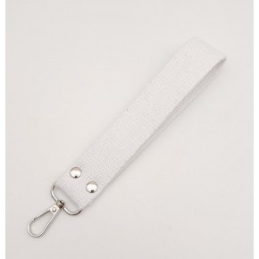 Çanta Aksesuar Beyaz Pamuklu Kolon Elcik Gümüş Metalli