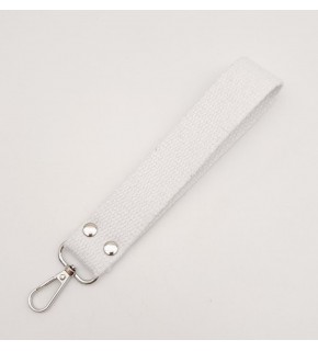 Çanta Aksesuar Beyaz Pamuklu Kolon Elcik Gümüş Metalli