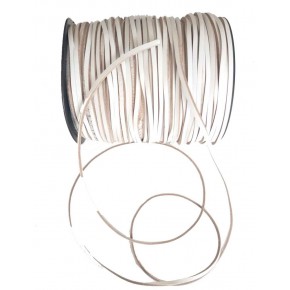 Çanta Aksesuar Beyaz Renk Gerçek Deri 3 Mm Şerit Deri İp 1 Metre