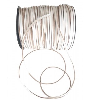 Çanta Aksesuar Beyaz Renk Gerçek Deri 3 Mm Şerit Deri İp 1 Metre