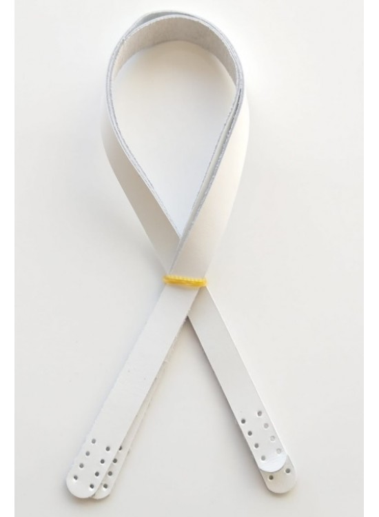 Çanta Aksesuar Beyaz Renk Gerçek Deri 70X2 Cm Çift Sap