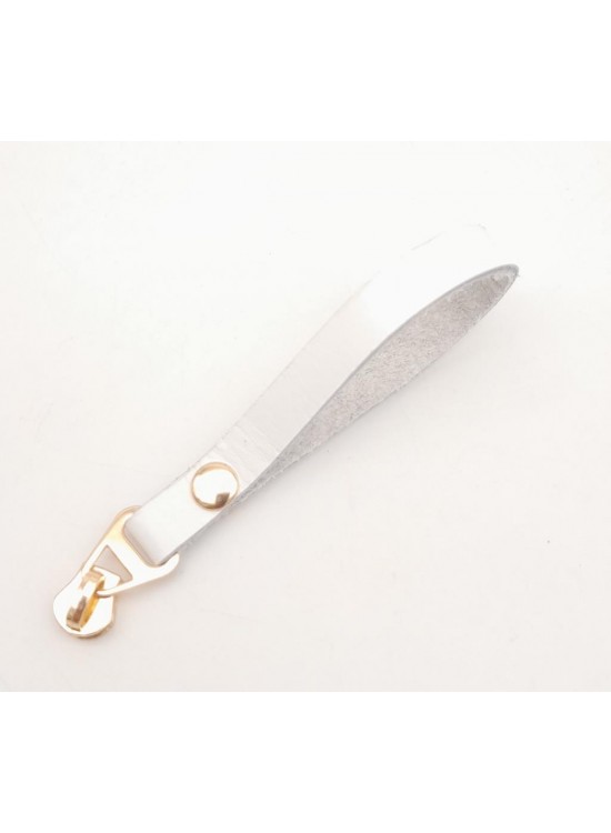 Çanta Aksesuar Beyaz Renk Gerçek Derili Light Gold Döngülü Fermuar Başı