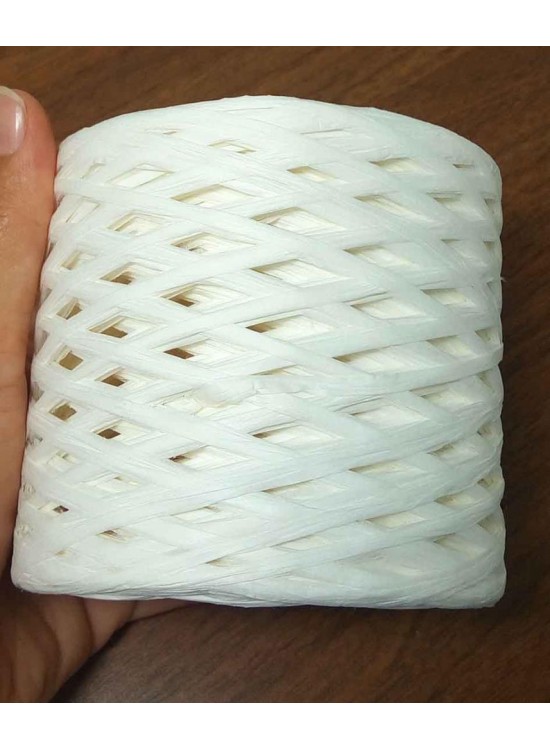 Çanta Aksesuar Beyaz Renk İthal Rafya İp (12 Numara )