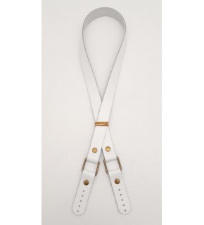 Çanta Aksesuar Beyaz Renk Kare İki Model Gerçek Deri Çanta Sapı Antik Metalli