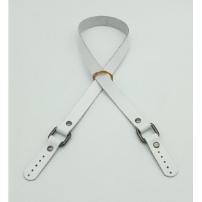 Çanta Aksesuar Beyaz Renk Kare İki Model Gerçek Deri Çanta Sapı (Füme Metal)