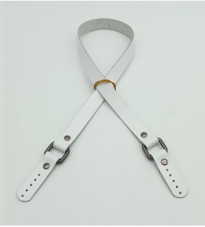 Çanta Aksesuar Beyaz Renk Kare İki Model Gerçek Deri Çanta Sapı (Füme Metal)