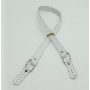 Çanta Aksesuar Beyaz Renk Kare İki Model Gerçek Deri Çanta Sapı (Gümüş Metal)