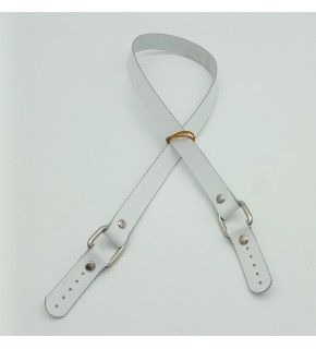 Çanta Aksesuar Beyaz Renk Kare İki Model Gerçek Deri Çanta Sapı (Gümüş Metal)