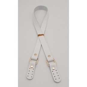 Çanta Aksesuar Beyaz Renk Kare İki Model Gerçek Deri Çanta Sapı Light Gold Metalli