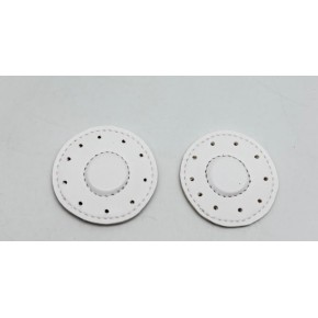 Çanta Aksesuar Beyaz Suni Derili Yuvarlak  Gizli  Mıknatıs