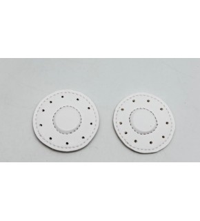 Çanta Aksesuar Beyaz Suni Derili Yuvarlak  Gizli  Mıknatıs