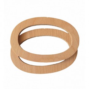 Çanta Aksesuar Bizim Ahşap Oval Çanta Sapı Açık Renk