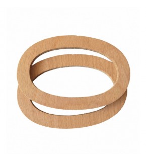 Çanta Aksesuar Bizim Ahşap Oval Çanta Sapı Açık Renk