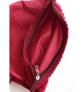 Çanta Aksesuar Bordo 38X38Cm Dikilmiş Halde Fermuarlı Astar