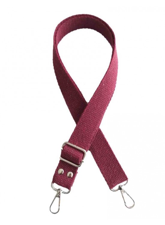 Çanta Aksesuar Bordo Pamuklu Kolon Ayarlamalı Çanta Sapı