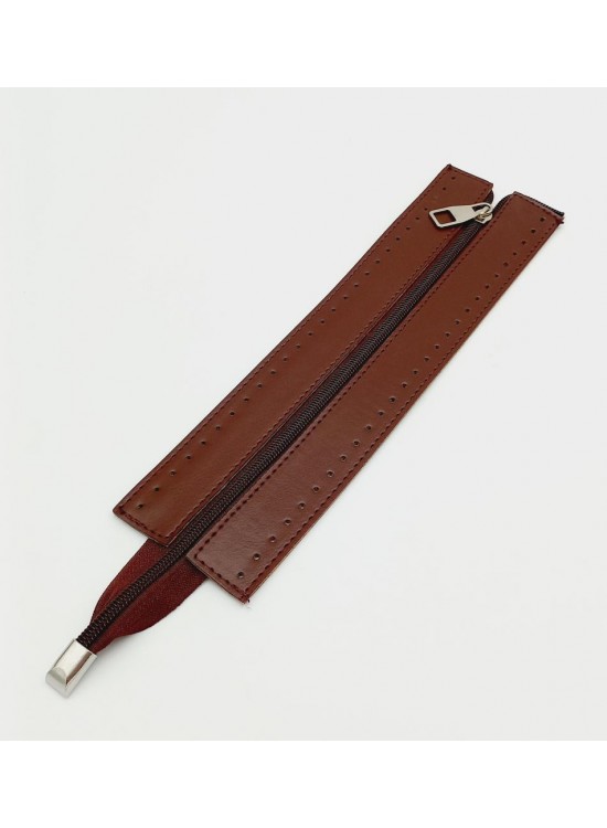 Çanta Aksesuar Bordo Renk 28 Cm Derili Fermuar Gümüş Metalli