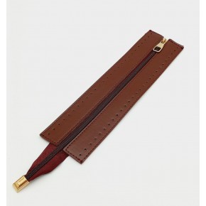 Çanta Aksesuar Bordo Renk 28 Cm Derili Fermuar Light Gold Metalli